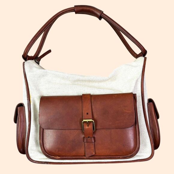 Miu Miu Vintage Canvas Leather Pocket Bag - Picture 1 of 12